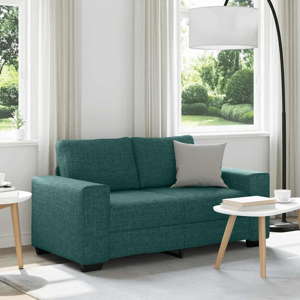 Divano a 2 Posti Verde Scuro 160x77x82 cm in Tessuto | homemem39