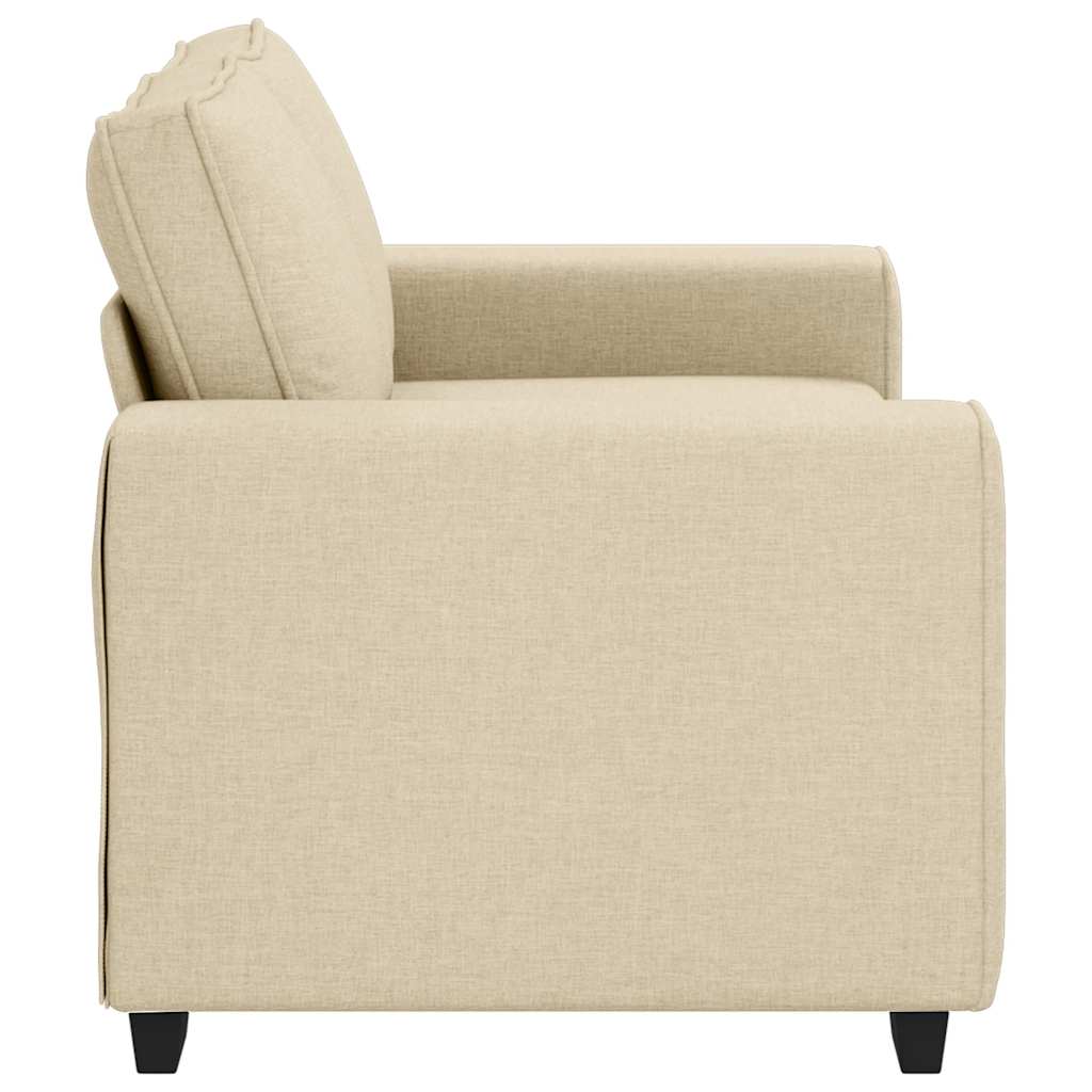 Divano a 2 Posti Crema 160x77x82 cm in Tessuto | homemem39
