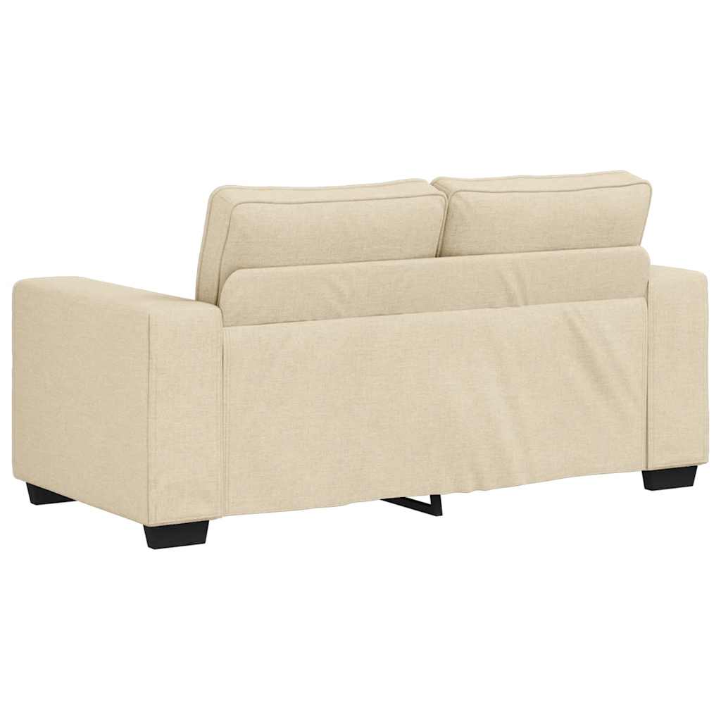 Divano a 2 Posti Crema 160x77x82 cm in Tessuto | homemem39