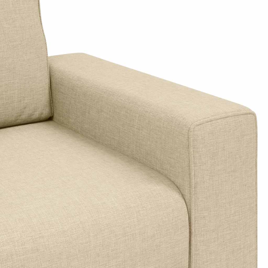 Divano a 2 Posti Crema 160x77x82 cm in Tessuto | homemem39