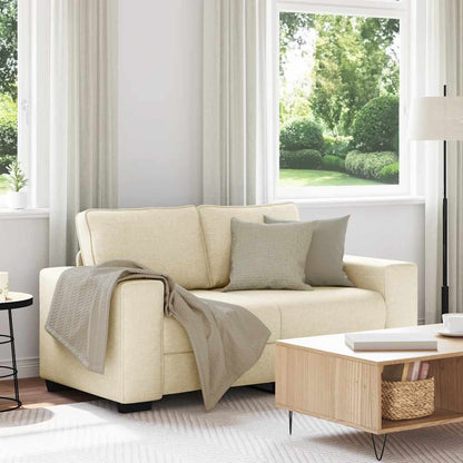 Divano a 2 Posti Crema 160x77x82 cm in Tessuto