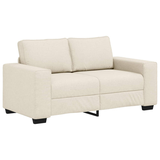 Divano a 2 Posti Beige 160 cm Tessuto misto lino
