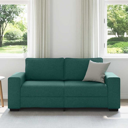 Divano a 2 Posti Verde Scuro 180x77x82 cm in Tessuto | homemem39