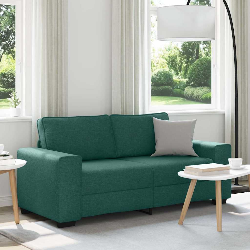 Divano a 2 Posti Verde Scuro 180x77x82 cm in Tessuto | homemem39