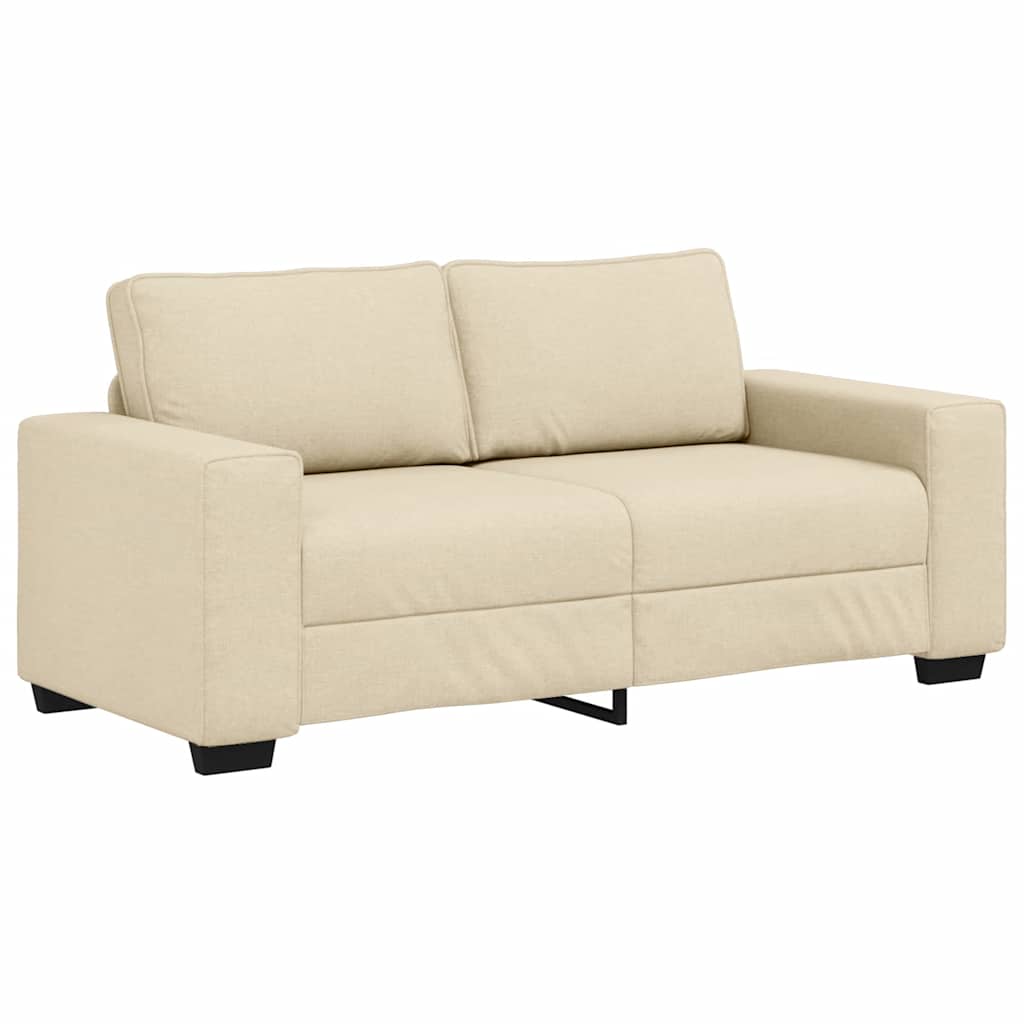Divano a 2 Posti Crema 180x77x82 cm in Tessuto | homemem39