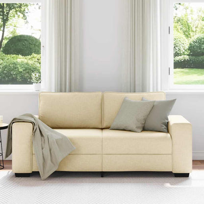Divano a 2 Posti Crema 180x77x82 cm in Tessuto | homemem39
