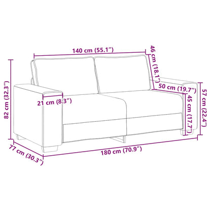 Divano a 2 Posti Grigio Nuvola 180x77x82 cm in Tessuto | homemem39