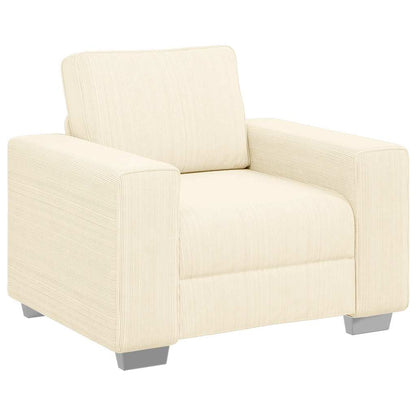 Divano Sedia Crema 100x77x82 cm Tessuto di Velluto a Coste | homemem39