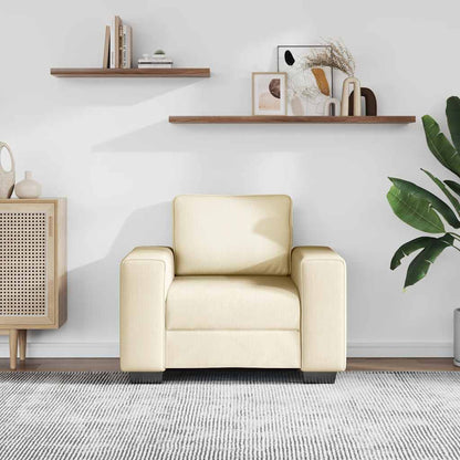 Divano Sedia Crema 100x77x82 cm Tessuto di Velluto a Coste | homemem39