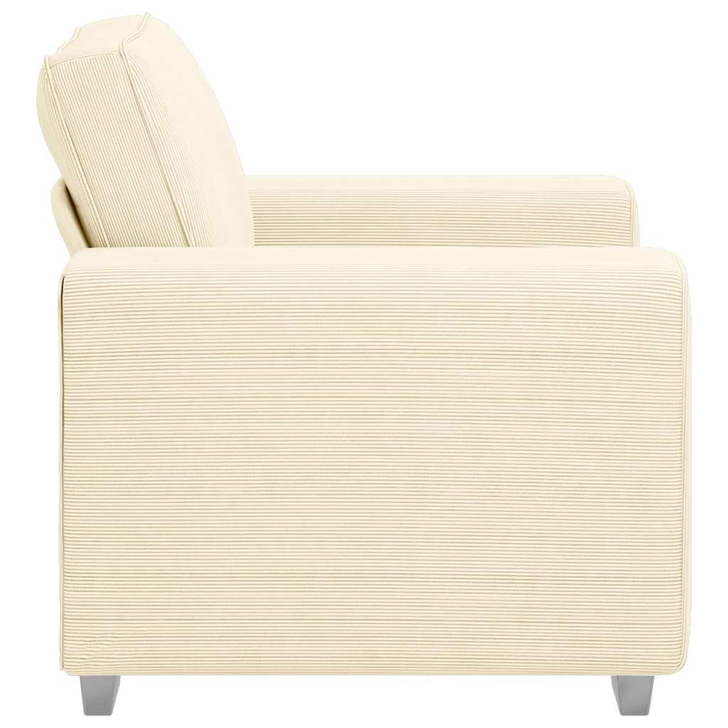 Divano Sedia Crema 60 cm Tessuto di Velluto a Coste - homemem39