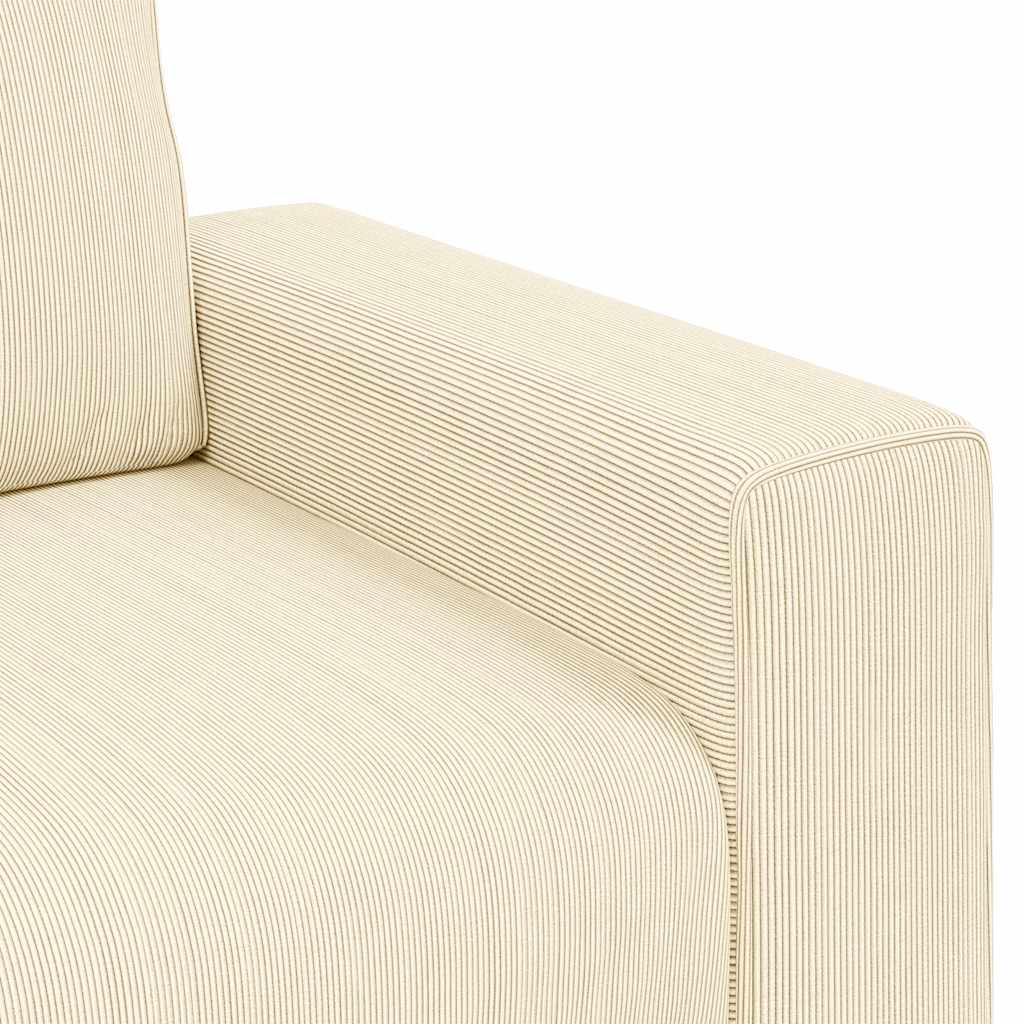 Divano Sedia Crema 100x77x82 cm Tessuto di Velluto a Coste | homemem39