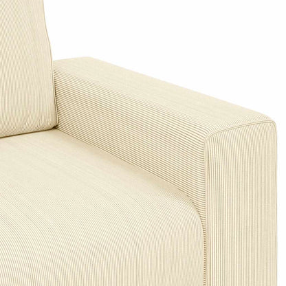 Divano Sedia Crema 100x77x82 cm Tessuto di Velluto a Coste | homemem39