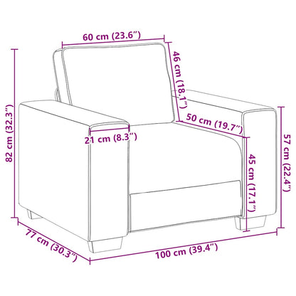 Divano Sedia Crema 60 cm Tessuto di Velluto a Coste - homemem39
