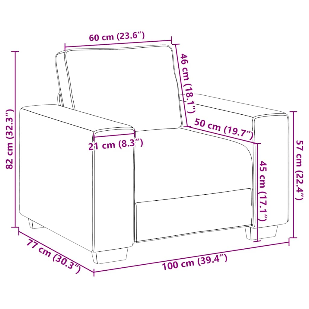 Divano Sedia Blu 100x77x82 cm Tessuto di velluto a coste | homemem39