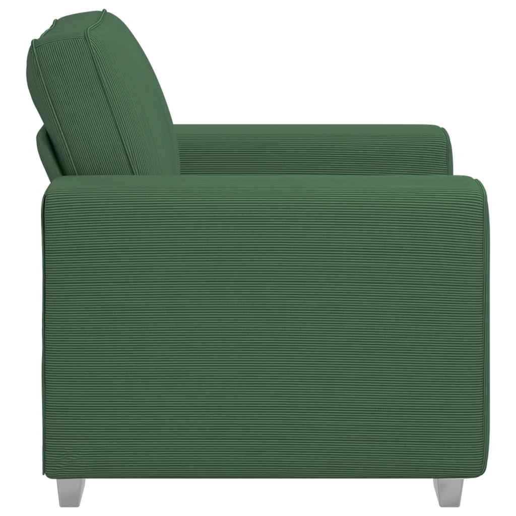 Divano Sedia Verde Scuro 100x77x82 cm Tessuto di Velluto a Coste | homemem39