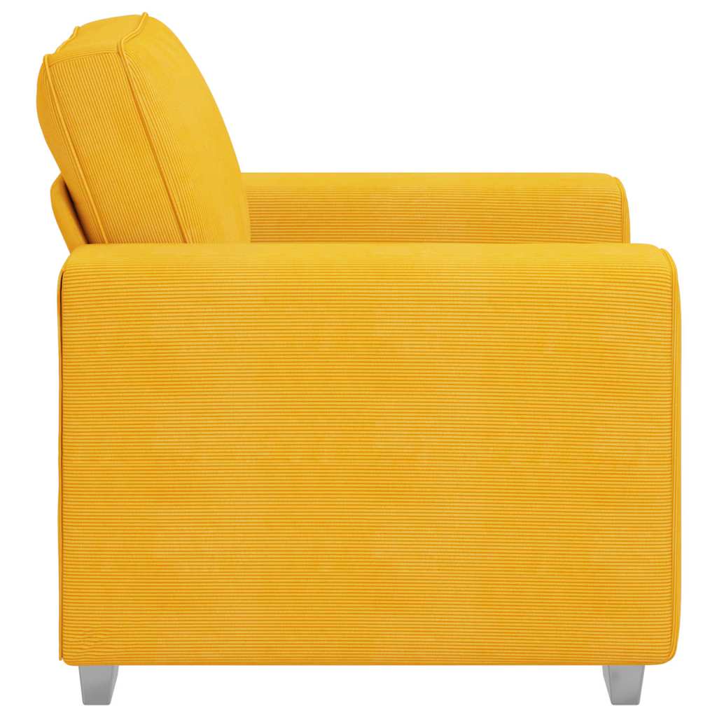 Divano Sedia Giallo Chiaro 100x77x82 cm in Tessuto di Velluto a Coste | homemem39