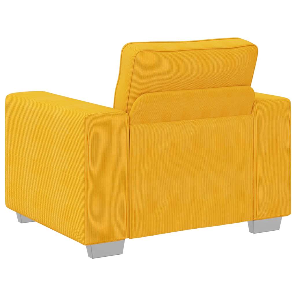 Divano Sedia Giallo Chiaro 100x77x82 cm in Tessuto di Velluto a Coste | homemem39