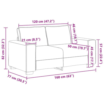 Divano Divanetto Crema 160x77x82 cm Tessuto di Velluto a Coste