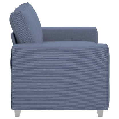 Divano Divanetto Blu 160x77x82 cm Tessuto di Velluto a Coste