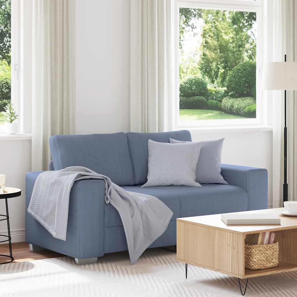 Divano Divanetto Blu 160x77x82 cm Tessuto di Velluto a Coste