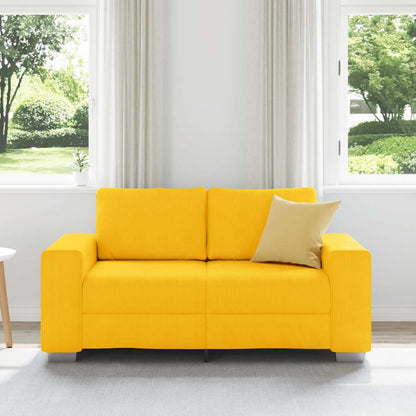 Divano Divanetto Giallo Chiaro 160x77x82cm Tessuto di Velluto a Coste