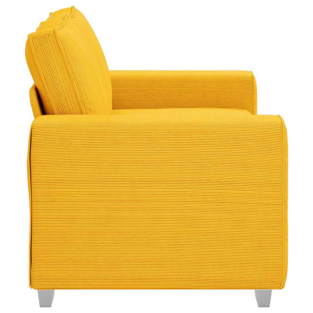 Divano Divanetto Giallo Chiaro 160x77x82cm Tessuto di Velluto a Coste