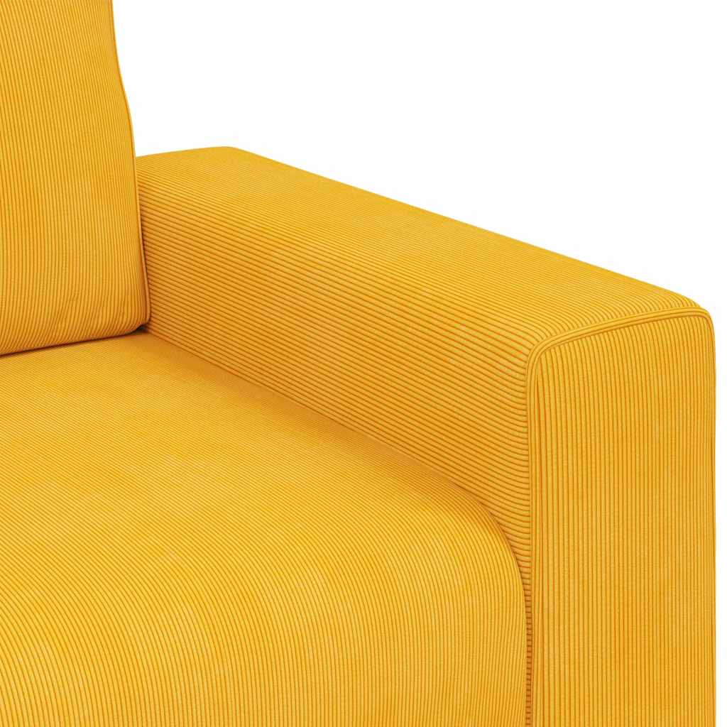 Divano Divanetto Giallo Chiaro 160x77x82cm Tessuto di Velluto a Coste