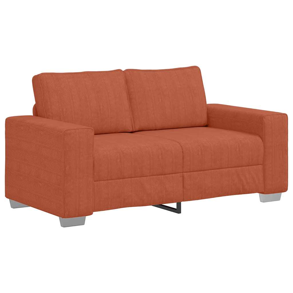 Divano Divanetto Rosso Arancione 160x77x82 cm Tessuto Velluto a Coste | homemem39