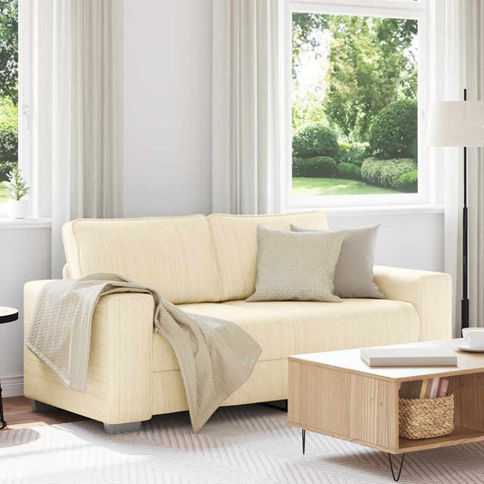Divano Divanetto Crema 180x77x82 cm Tessuto di Velluto a Coste | homemem39