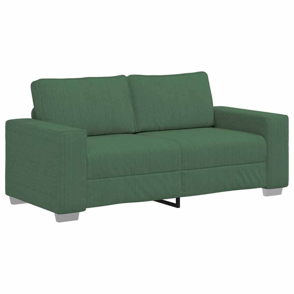 Divano Divanetto Verde Scuro 180x77x82cm Tessuto di Velluto a Coste | homemem39