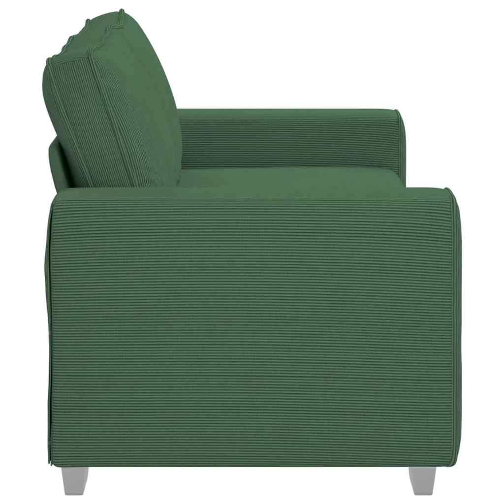 Divano Divanetto Verde Scuro 180x77x82cm Tessuto di Velluto a Coste | homemem39