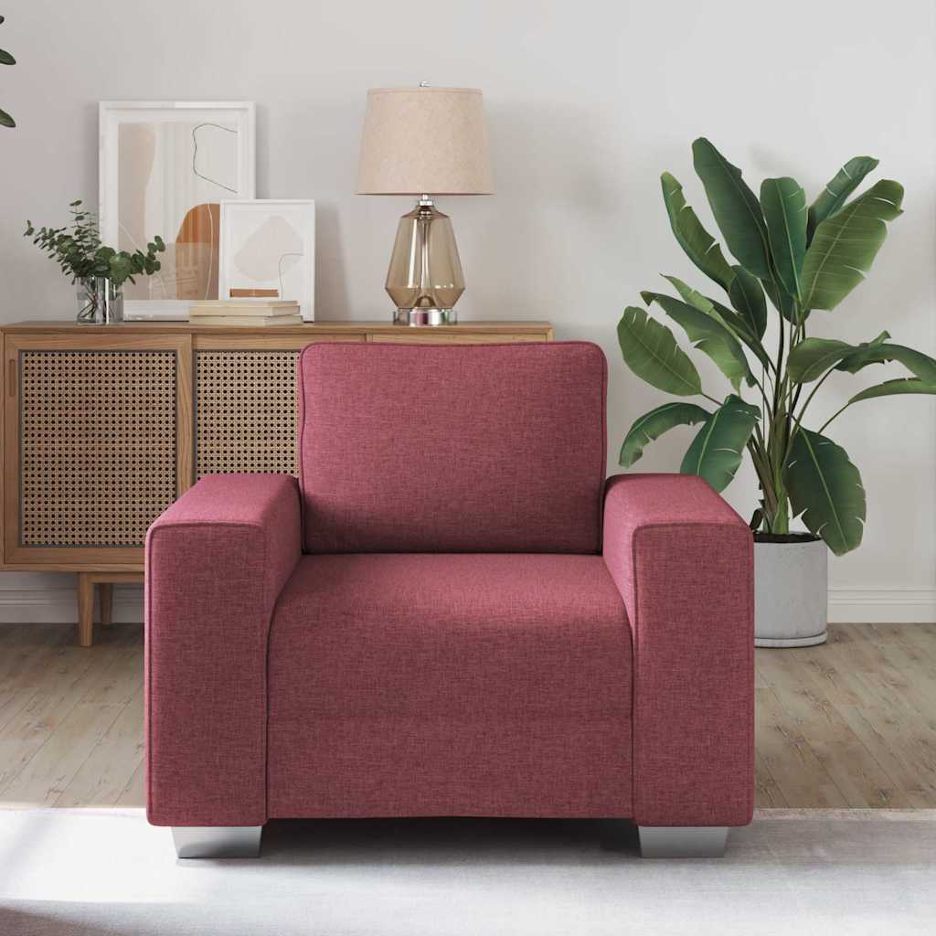 Divano con cuscino Rosso vino 100 x 77 x 82 cm Tessuto - homemem39