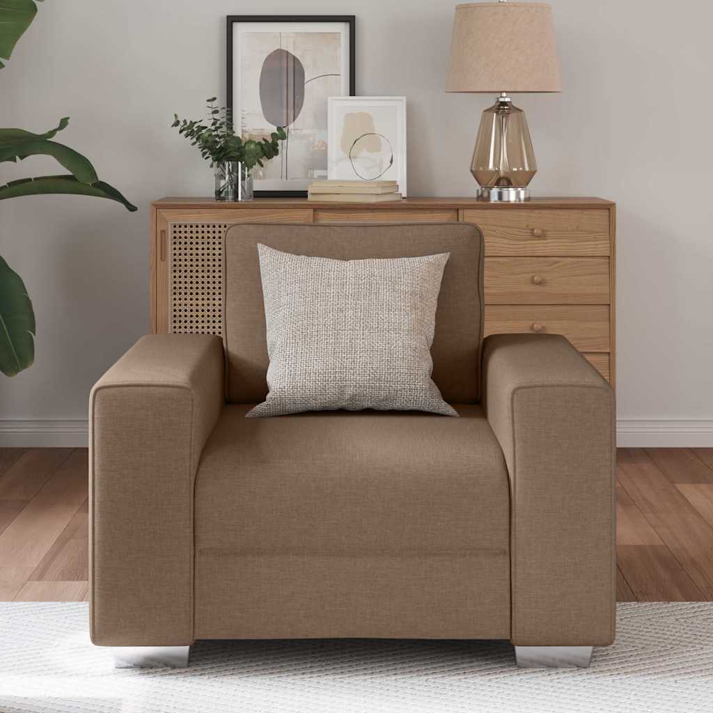 Divano con cuscino Marrone 100 x 77 x 82 cm Tessuto - homemem39