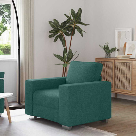 Divano con cuscino Verde scuro 100 x 77 x 82 cm Tessuto
