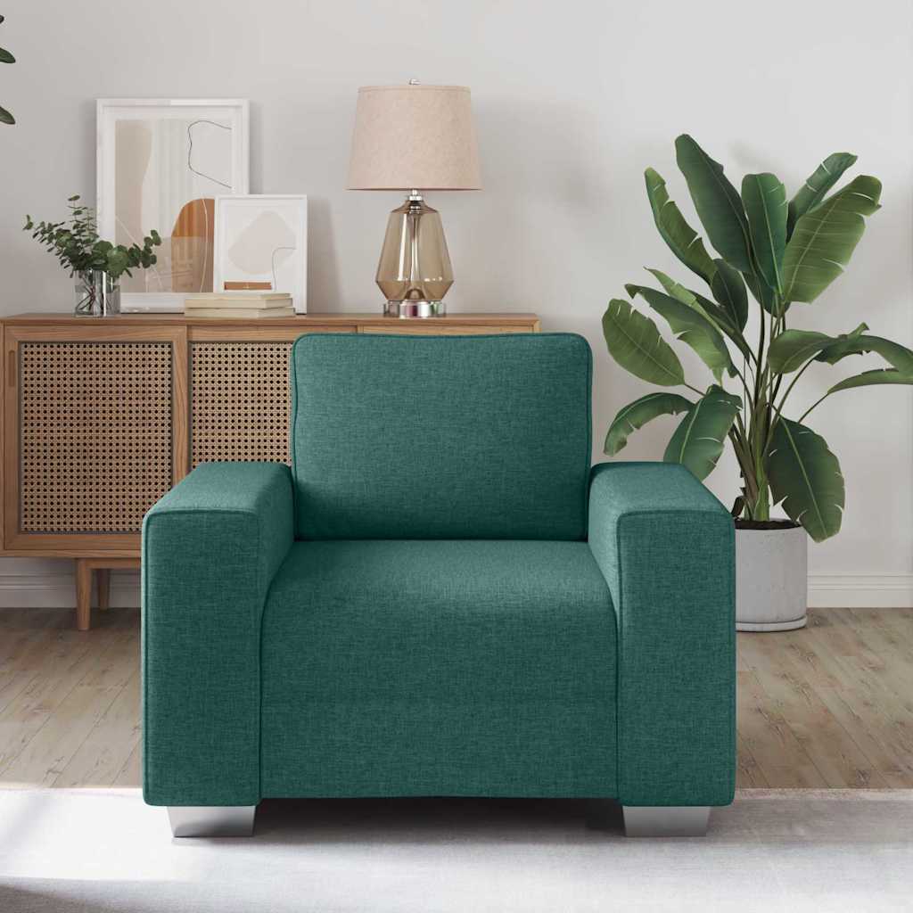 Divano con cuscino Verde scuro 100 x 77 x 82 cm Tessuto - homemem39