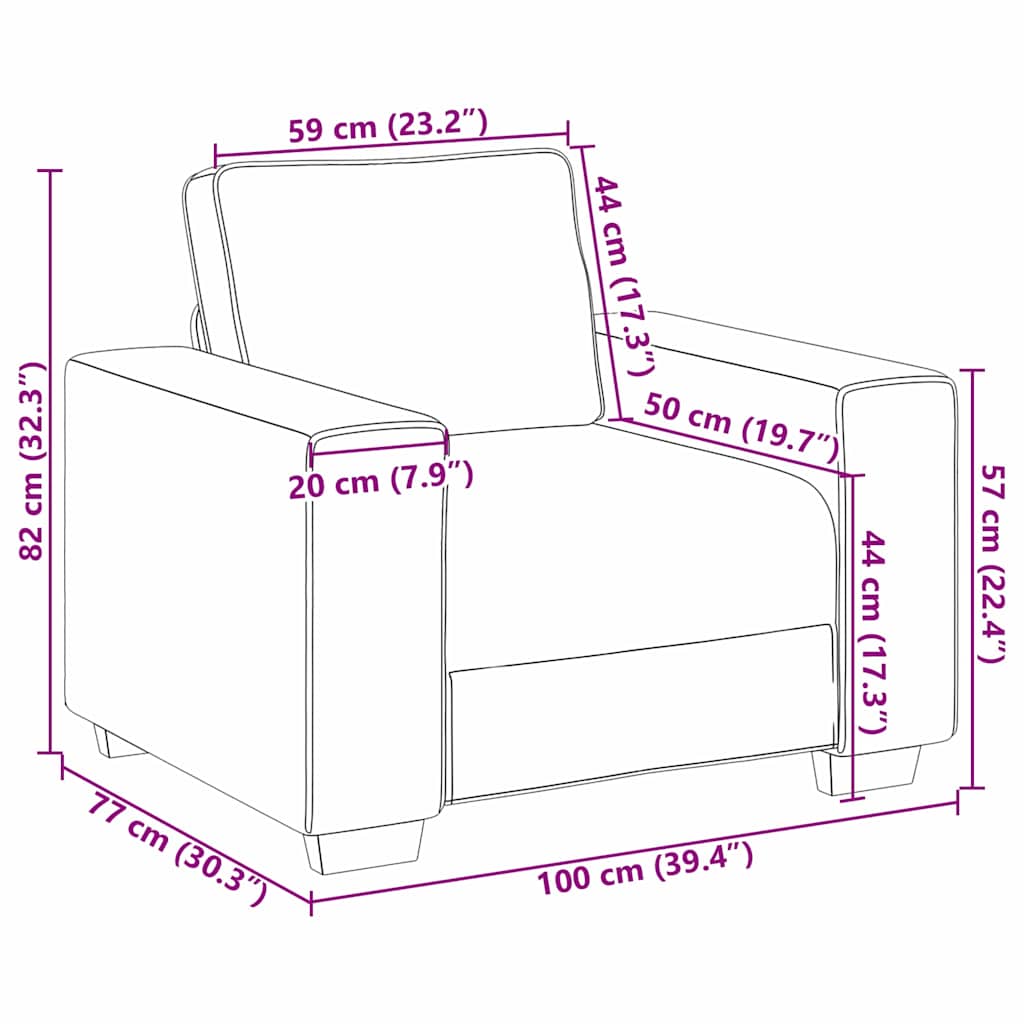 Divano con cuscino Crema 100 x 77 x 82 cm Tessuto - homemem39
