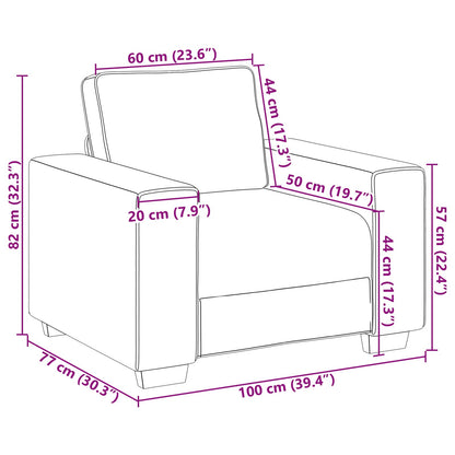 Poltrona Sofa Beige 100 cm Tessuto misto lino | homemem39