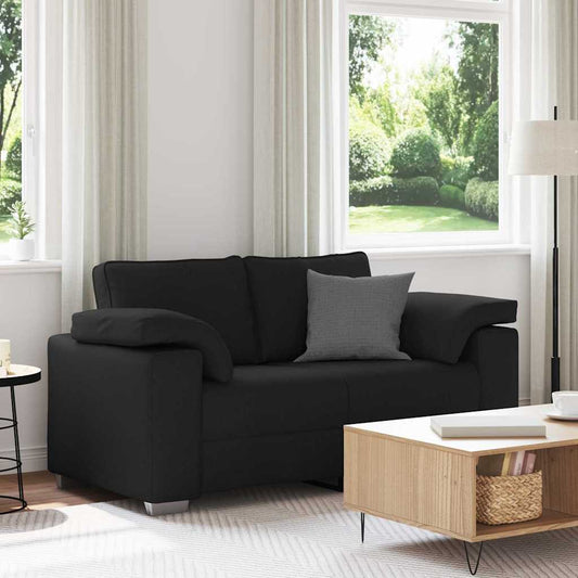 Divano con cuscino Nero 160 x 77 x 82 cm Tessuto