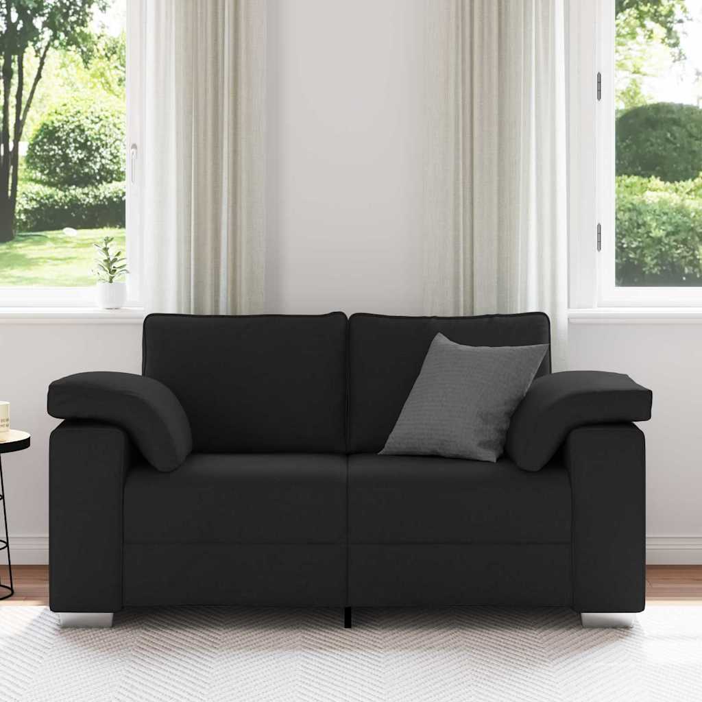 Divano con cuscino Nero 160 x 77 x 82 cm Tessuto