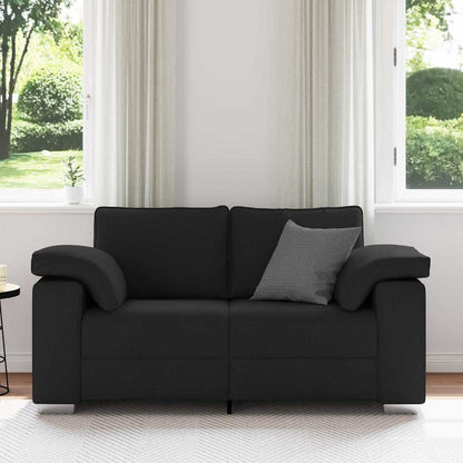 Divano con cuscino Nero 160 x 77 x 82 cm Tessuto