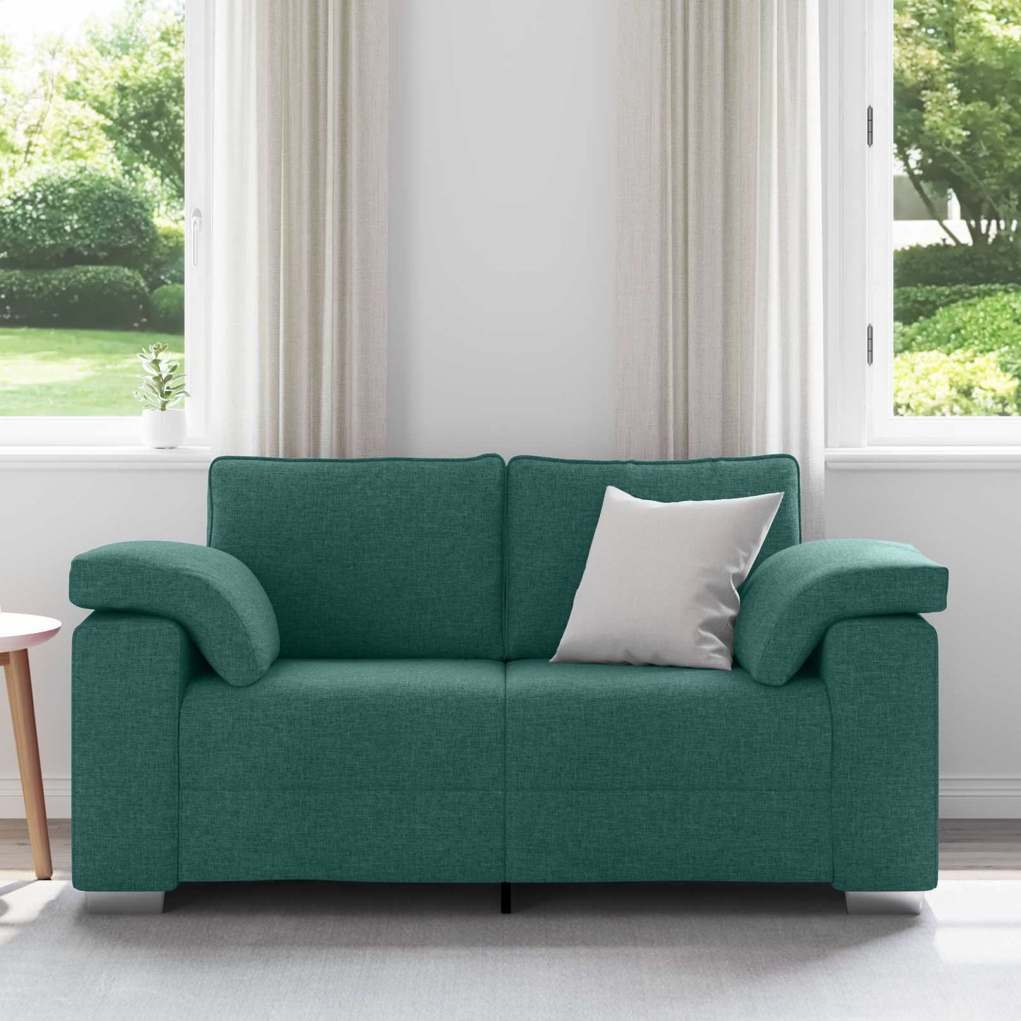Divano a due posti Verde Scuro 160 cm Tessuto | homemem39