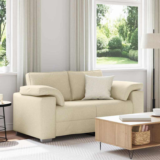 Divano con cuscino Crema 160 x 77 x 82 cm Tessuto