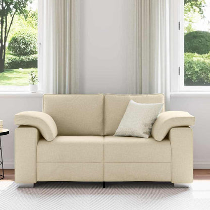 Divano con cuscino Crema 160 x 77 x 82 cm Tessuto