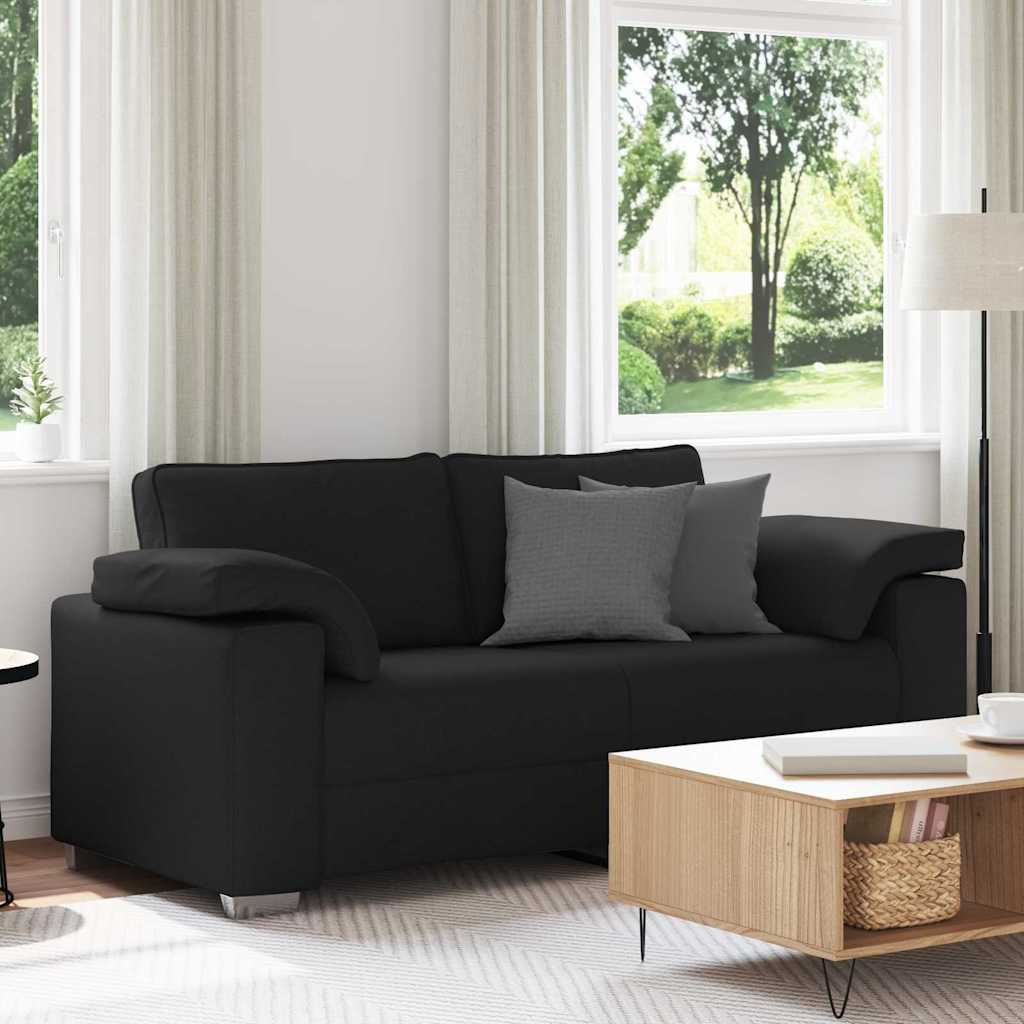 Divano con cuscino Nero 180 x 77 x 82 cm Tessuto - homemem39