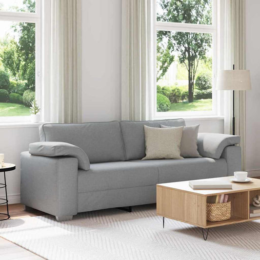 Divano con cuscino Grigio chiaro 219 x 77 x 82 cm Tessuto