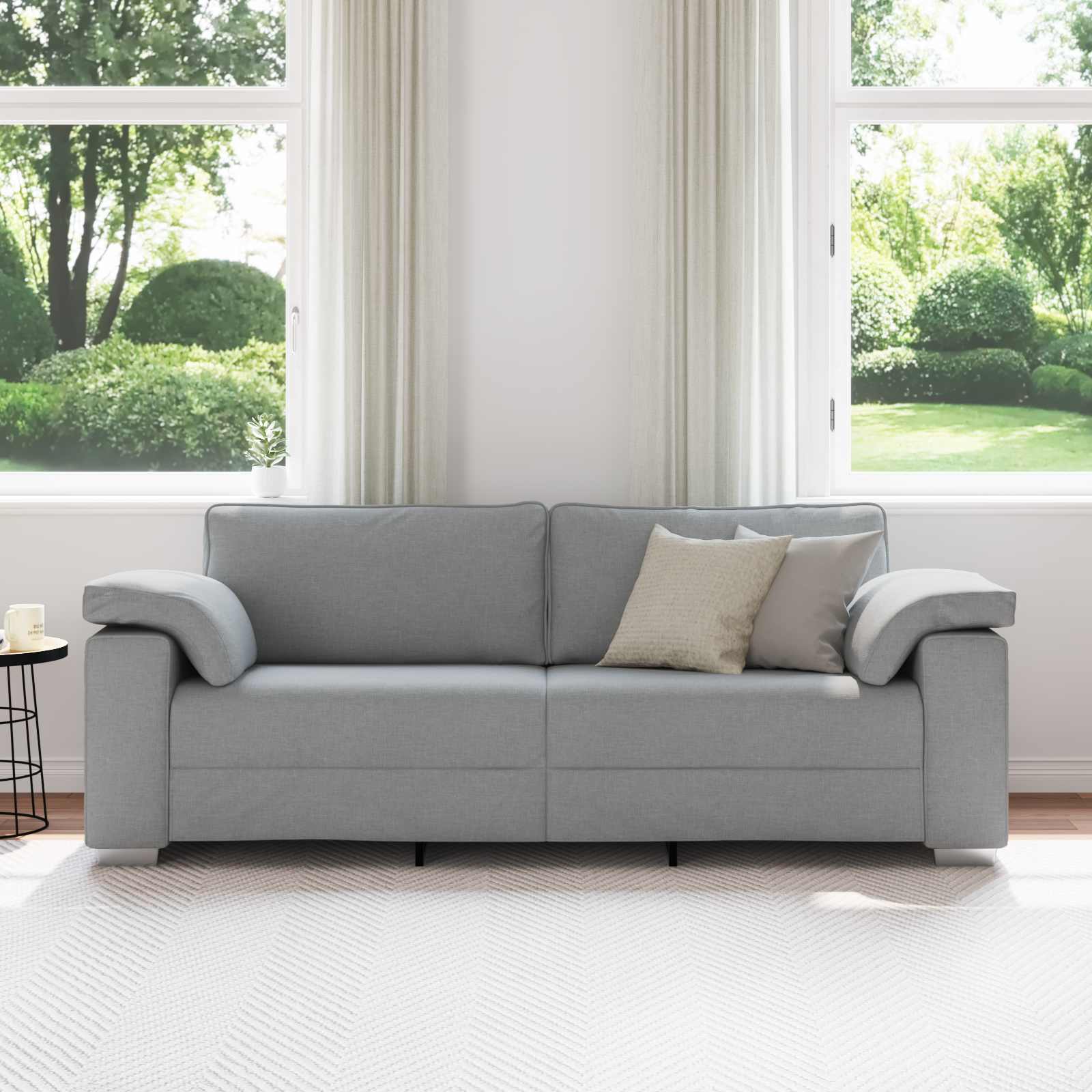 Divano 3-Persone Grigio chiaro 220 cm Tessuto | homemem39