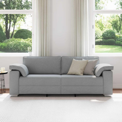 Divano 3-Persone Grigio chiaro 220 cm Tessuto | homemem39