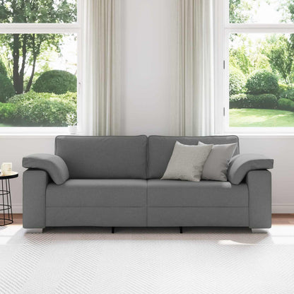 Divano 3-Persone Grigio scuro 220 cm Tessuto | homemem39