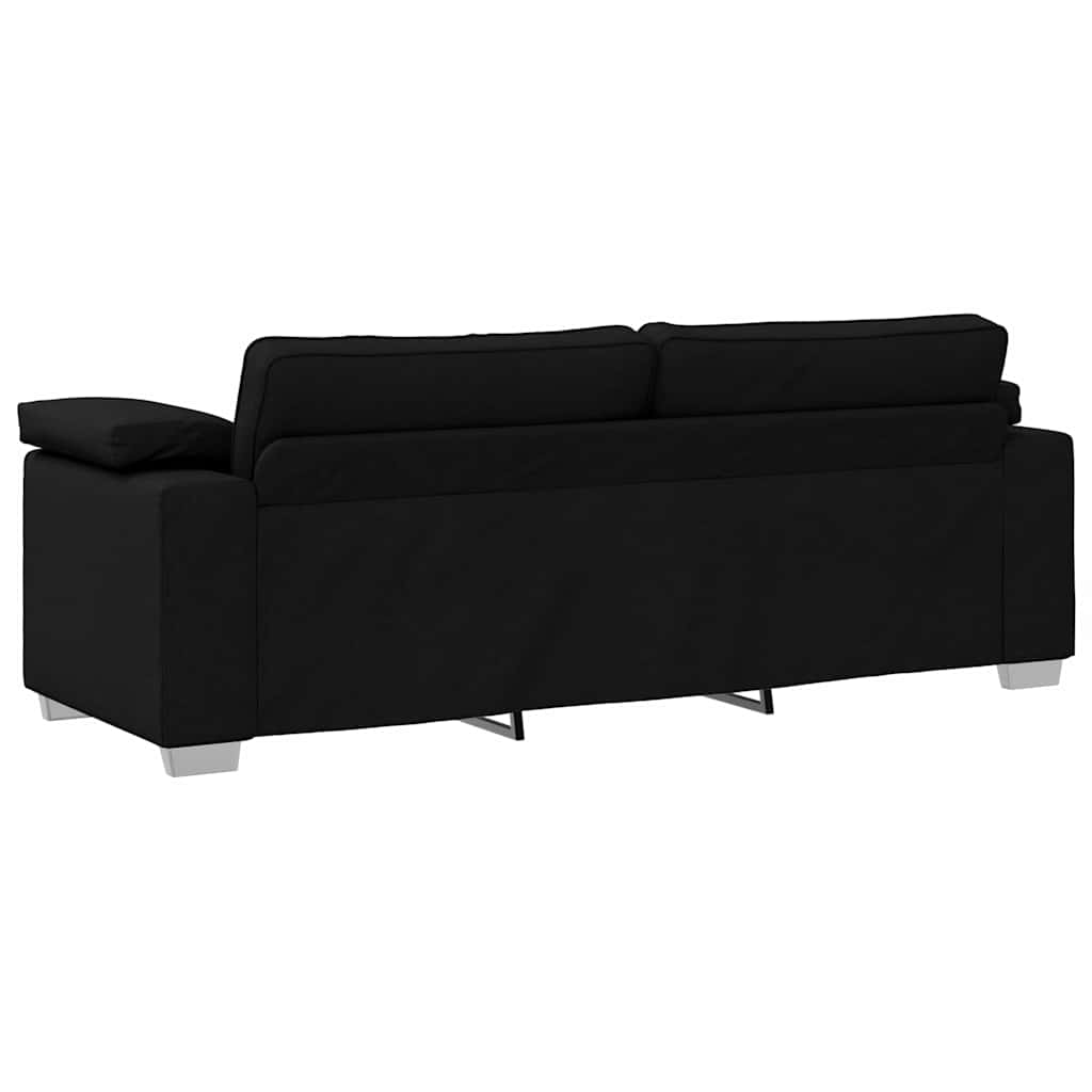 Divano con cuscino Nero 219 x 77 x 82 cm Tessuto - homemem39