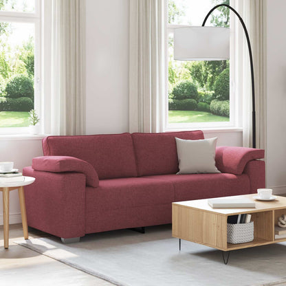 Divano 3-Persone Rosso Vino 220 cm Tessuto | homemem39